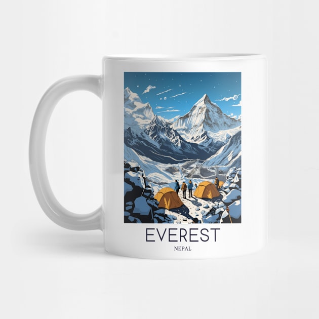 A Pop Art Travel Print of Mount Everest - Nepal by Studio Red Koala